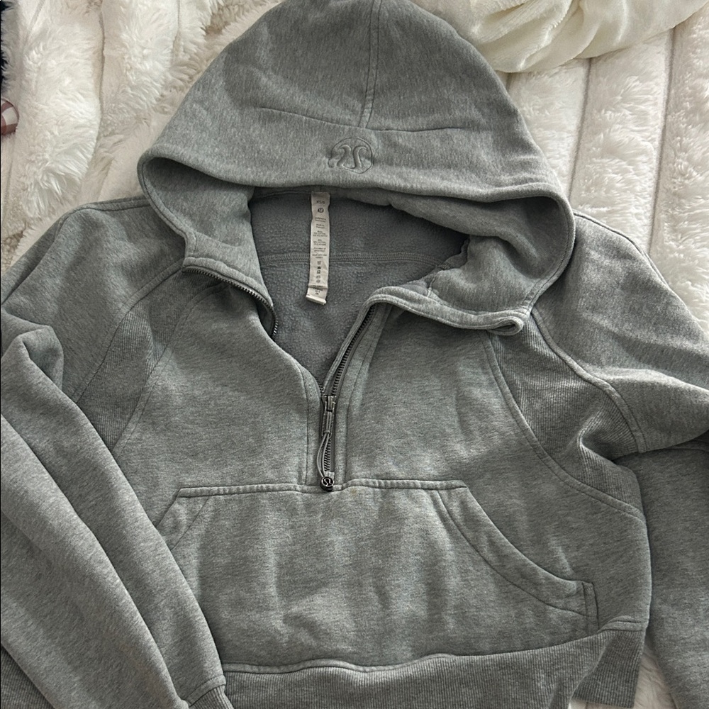 Lululemon Gray Hooded Sweatshirt with Front Pocket